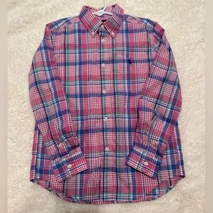 Pink plaid Polo Button Down Dress Shirt
